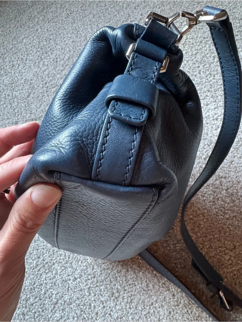 Givenchy Navy Leather Nightingale Small  with Crossbody Strap